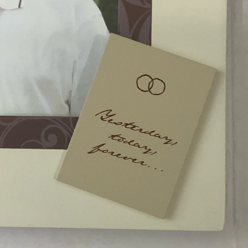 50 Wedding Anniversary Photo Keepsake Frame Earth Tones Holds 4 x 6 in Photo New